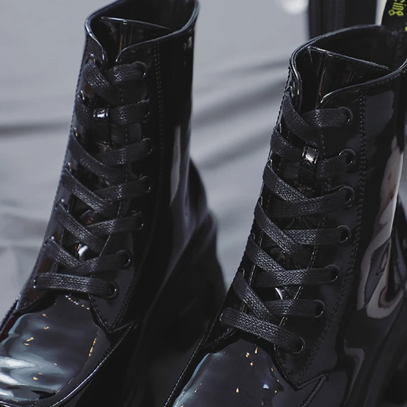 Женские ботильоны в стиле панк JISCZVS черные криперы на толстом каблуке Осенняя