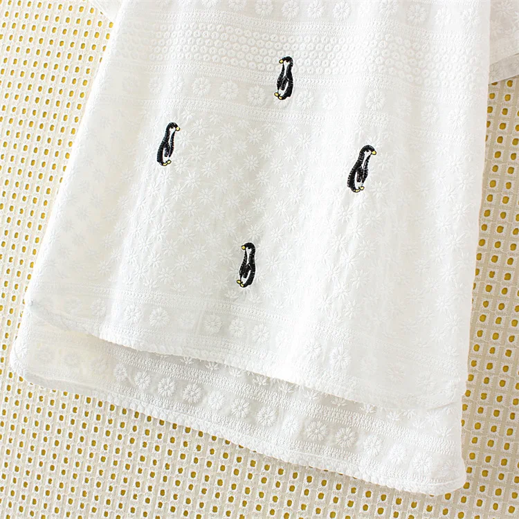 Женские топы с вышивкой размера плюс летняя футболка коротким рукавом 2020