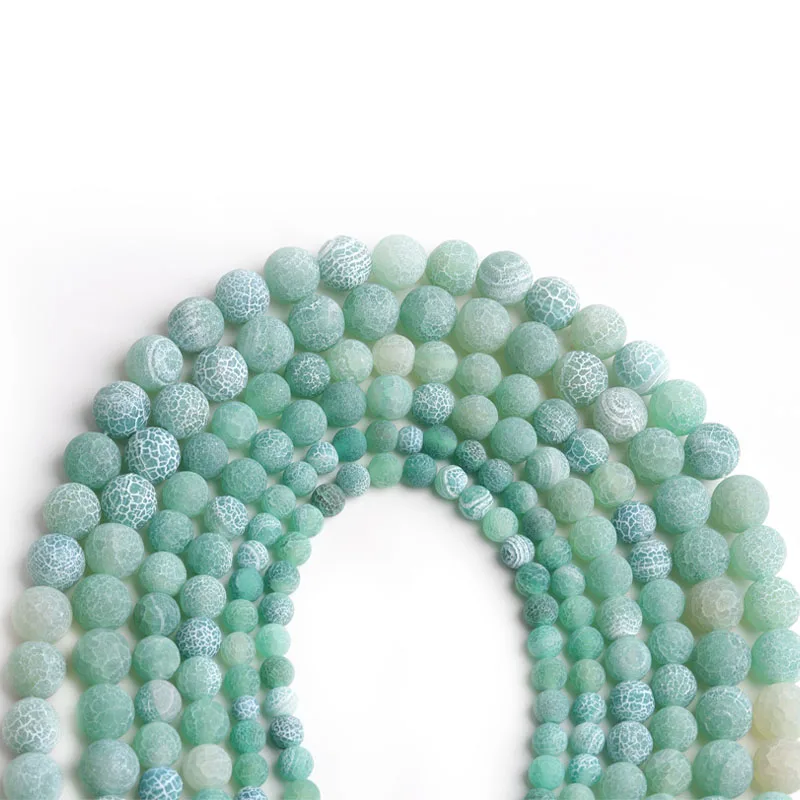 

7A Grade Natural Stone Green Weathered Agate Round Loose Beads 4mm-12mm for Jewelry Making Wholesale Jewelry Halloween Jewelry