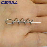 lot 20 cerill 3 5 cm stainless steel pin fishing lure screw spring twist lock connector swivel for soft lure bait