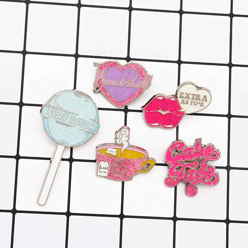 Эмалированная брошь в форме сердца значок бомбы мультяшная Подарочная