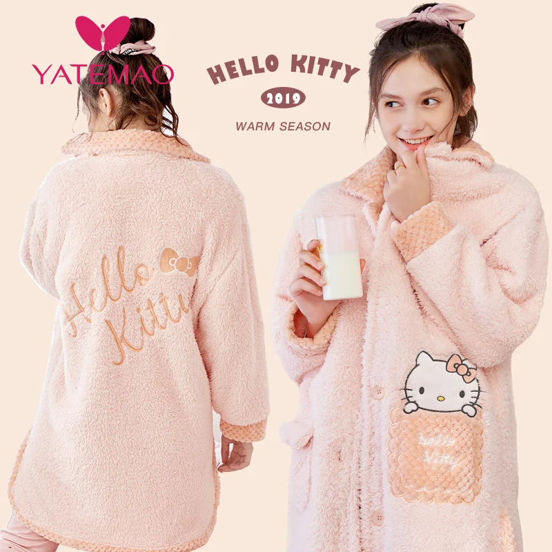 YATEMAO/утолщенная пижама с длинными рукавами для кормления фланелевая одежда сна