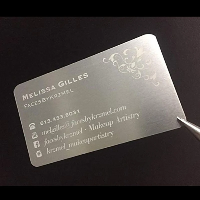 

50Pcs Blank Sublimation Metal Name Card Thick Laser- Engraved Smooth DIY Custom Metal Blank Printing Business Cards Kit