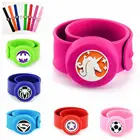 Браслет Регулируемый из нержавеющей стали с изображением единорога и диффузора эфирного масла