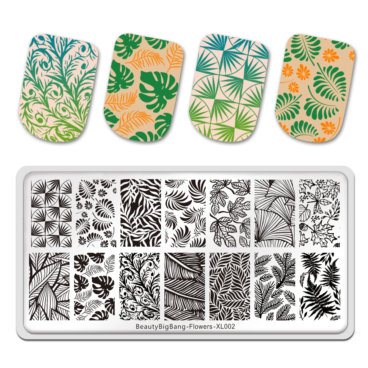 Beauty Big Bang Stamping Plates New Flower Style Tree Leaves Ginkgo Pine Image Stainless Steel Stencil Nail Art Template Mold