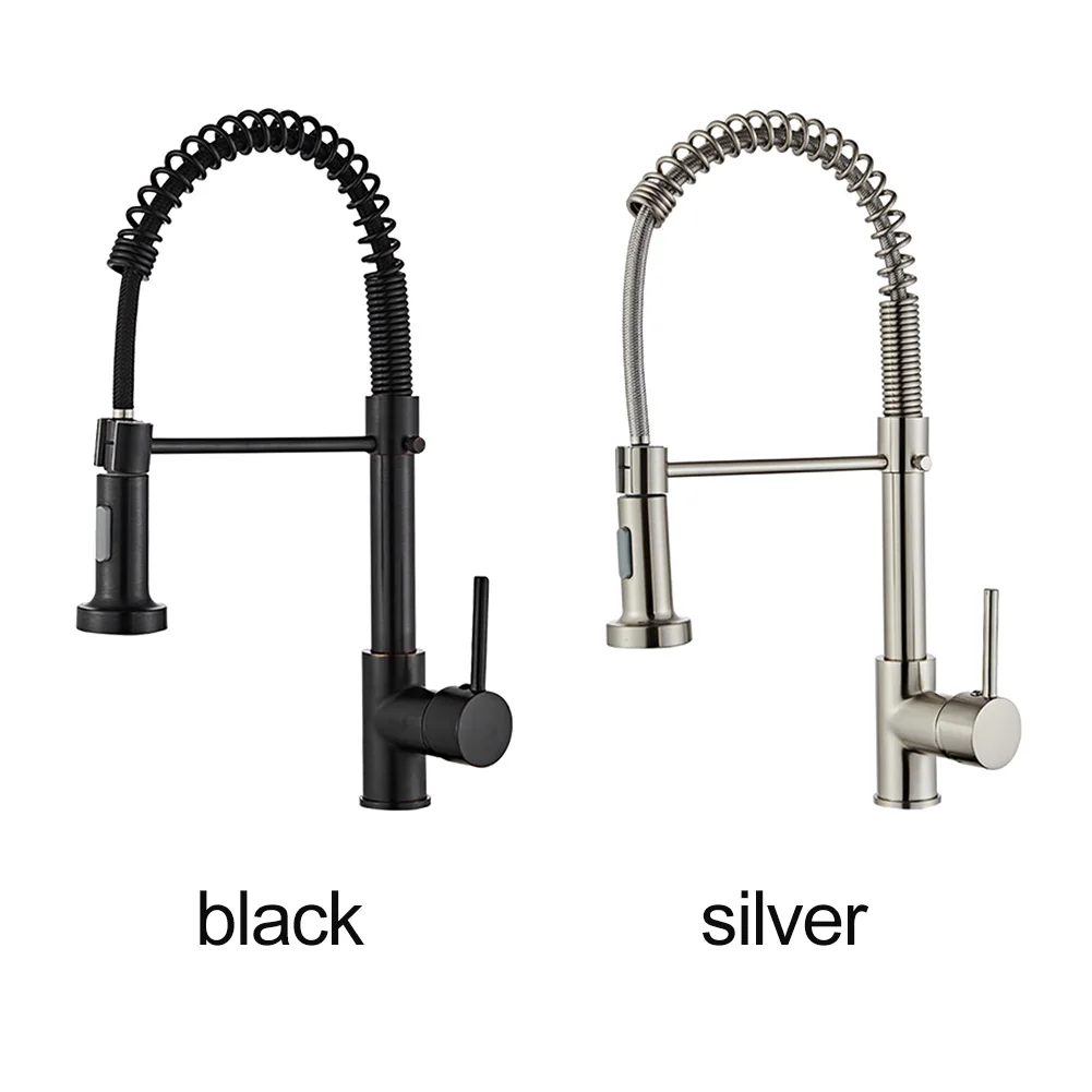 

Sink Nozzle 360 Degree Rotation Deck Mounted Kitchen Faucet Sprayer Hot Cold Single Handle Easy Install Spring Design Stream
