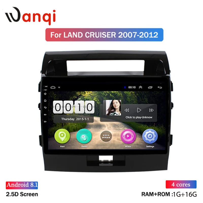 10 1-дюймовый Android 8 1 2.5D Закаленное HD тачскрин радио для Toyota land cruiser 2007-2012 с Bluetooth USB WIFI