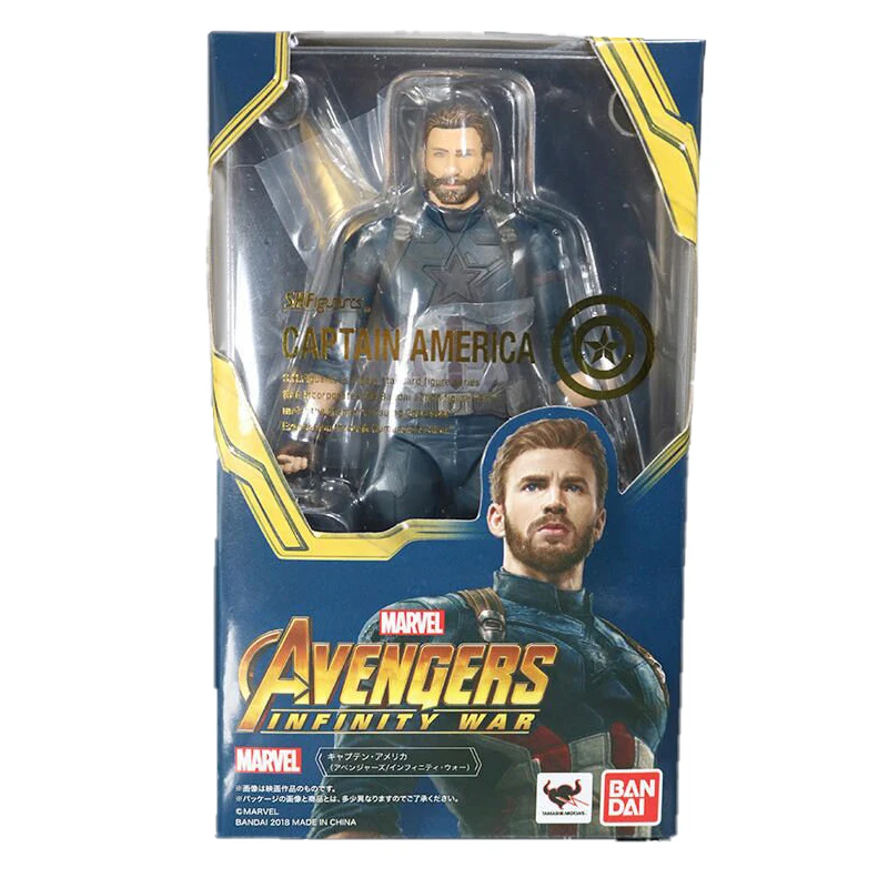 

15CM Original BANDAI Shf S.H.Figuarts Marvel Captain America 15CM Avengers Infinity War Action Collection Model Toys Figure Toys