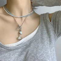 fashion korean geometric heart small angel pendant necklaces for women girl wedding party jewelry simple clavicle chain necklace