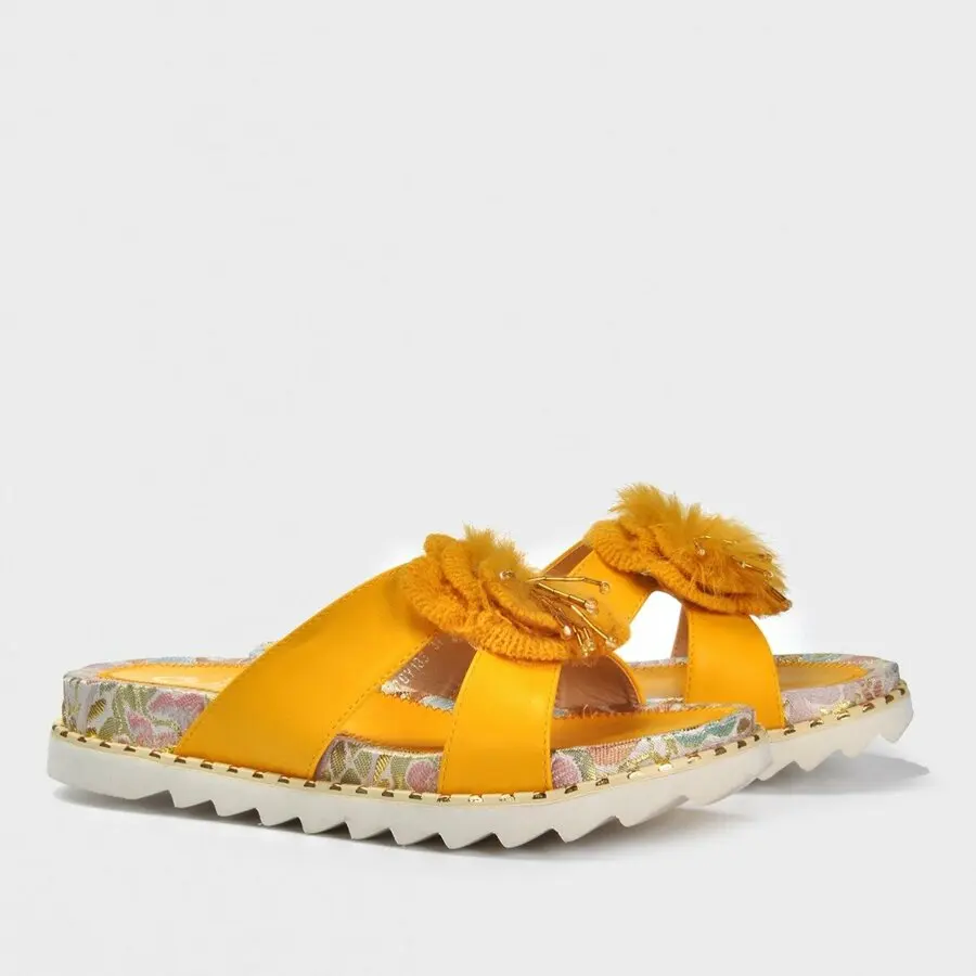 

Mink Shoes Women Yellow Slippers Vzn20-156Y