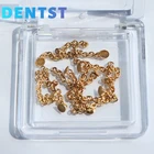 Зубная цепочка с пуговицами, 10 шт., ортодонтия, золотистая, серебристая, тяговый крюк, проушина прямого сцепления, круглая, прямоугольная, лингвальные кнопки