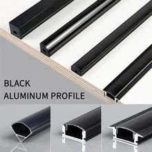 0.5 m/pcs 블랙 V/U/YW 스타일 LED 알루미늄 프로파일 5050 5630 채널 홀더 유백색 커버 캐비닛 옷장 선형 바 스트립 조명, 조명