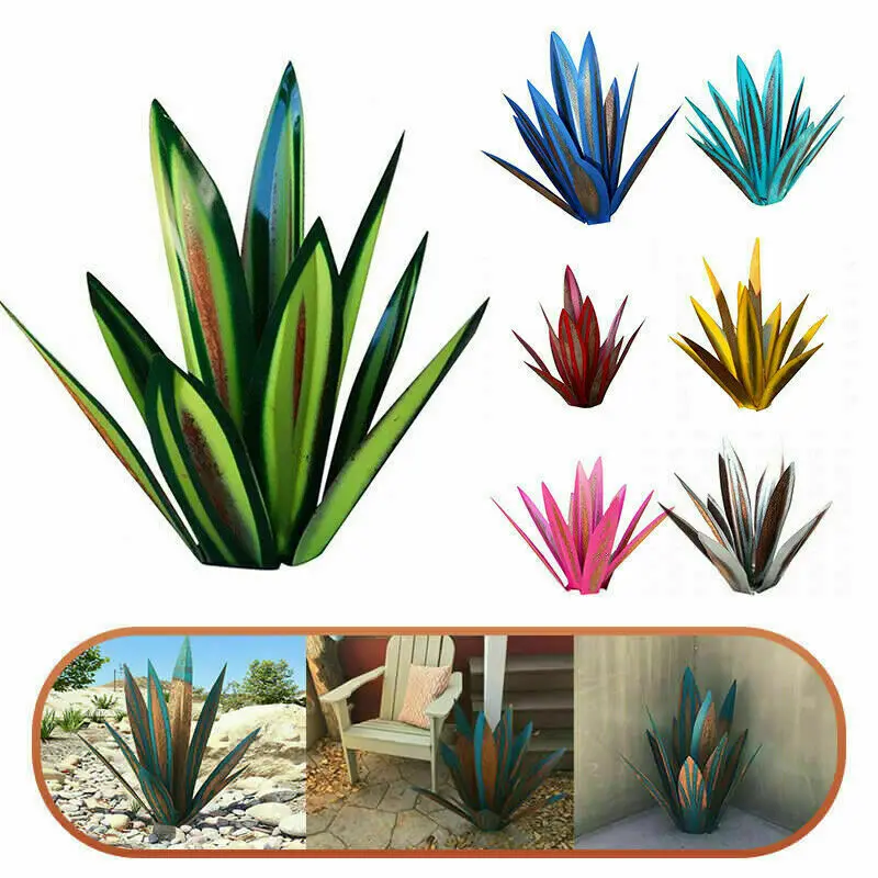 

9 листьев, Металлическая Декоративная скульптура Agave Country, скульптура для сада, двора, детской скульптуры, украшение для дома