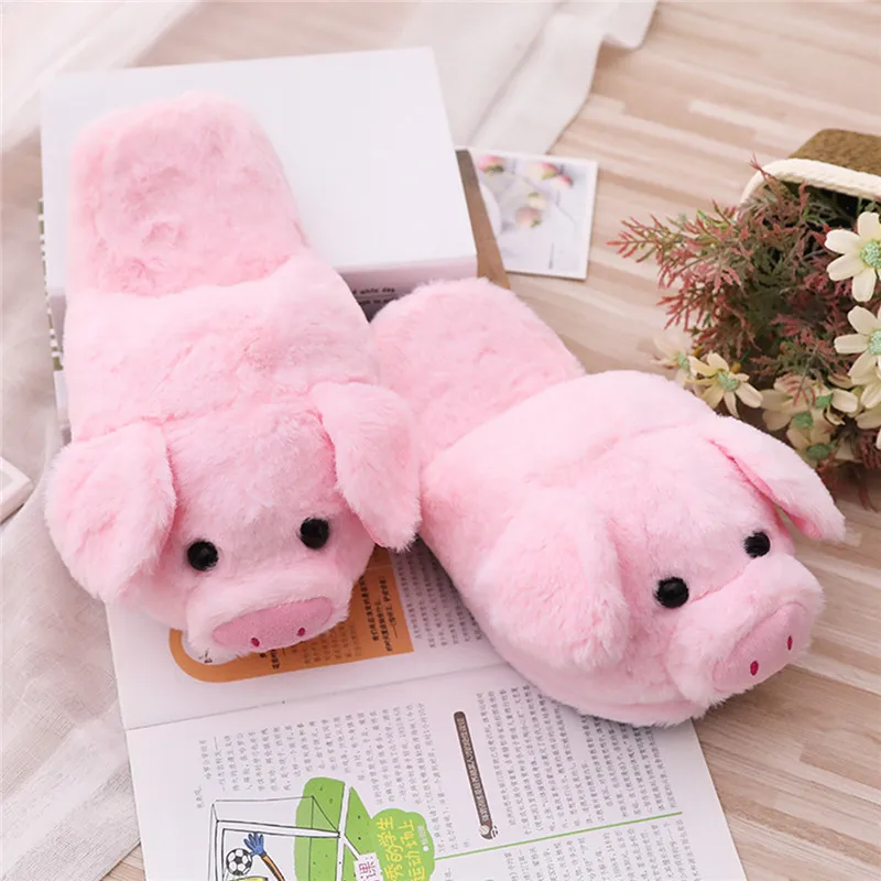 

Women Plush Slippers Funny Animal Home Slides Soft Cartoon Pig Slippers Indoor Slides Warm Cotton Shoes Non-slip Shoes Hot