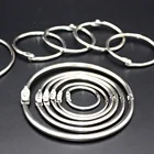 Незакрепленные кольца для связывания с листьями 15-90 мм, никелированные стальные кольца для связывания, металлические кольца для книг, серебряные кольца для школы, дома или офиса