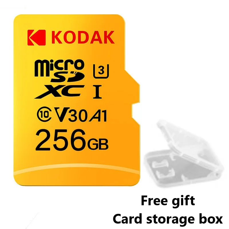 Kodak U3 V30 U1 класс 10 MicroSD XC SDHC sd карта памяти TF флэш-карта 512 ГБ 256 ГБ 128 Гб 64 ГБ 32 ГБ 16 ГБ для мобильного хранения видео - Емкость: U3 256GB