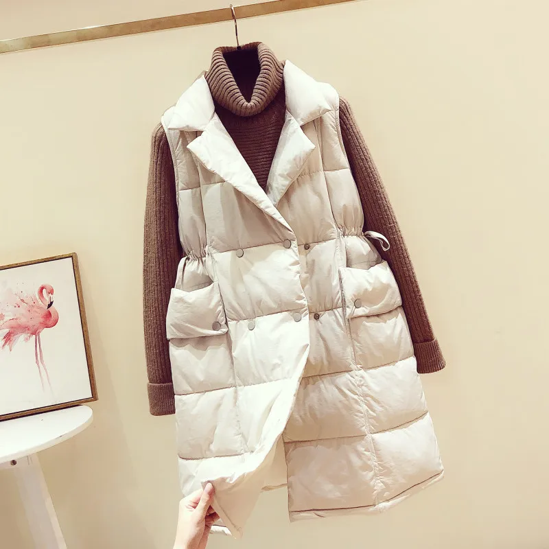 Spring Winter Vest Women Waistcoat 2023 Female Sleeveless Vest Jacket Warm Long Vest Coat Colete Feminino slim waist coats