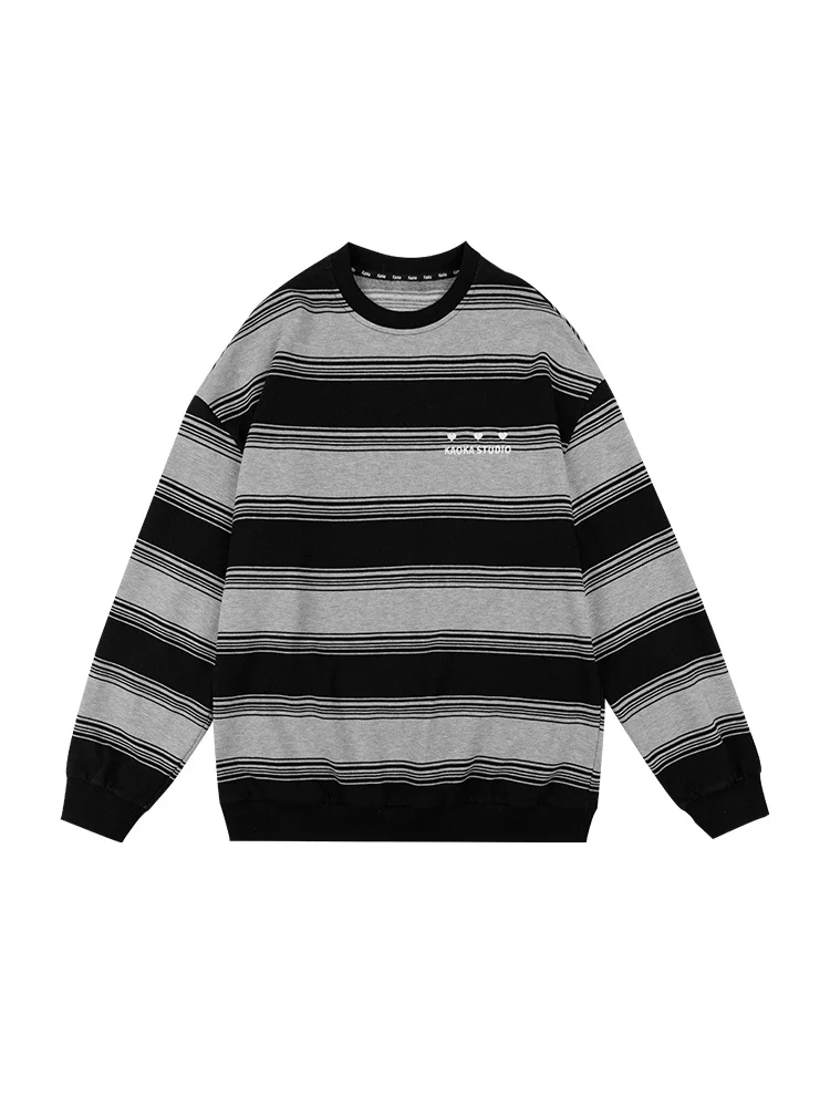 Пуловер женский с круглым вырезом тонкий Свободный Топ в полоску Корейском стиле