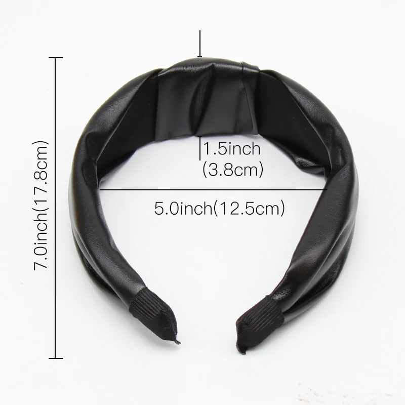 

Women Headband PU Leather Retro Hairbands For Women Top Knotted Girls Hair Band Female Hair Accessories Handmade Head Hoop Bezel