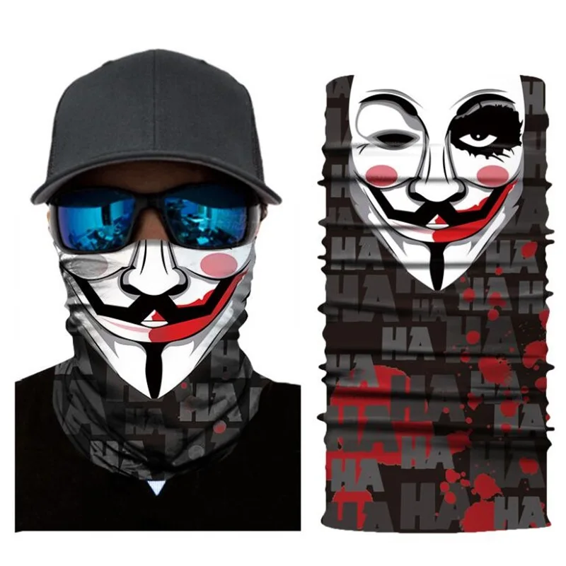 V for Vendetta для мотоцикла велосипедные шейный платок маска бандана повязка Косплэй