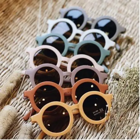 

2021 New Children's Sunglasses Infant's Retro Solid Color Ultraviolet-proof Round Convenience Glasses Eyeglass For Kids