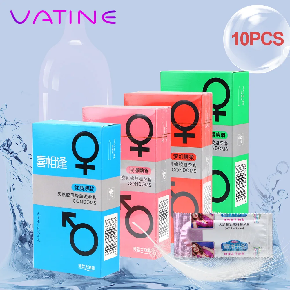 VATINE 10 шт./упак. продукты секса презервативы для Для мужчин из натурального