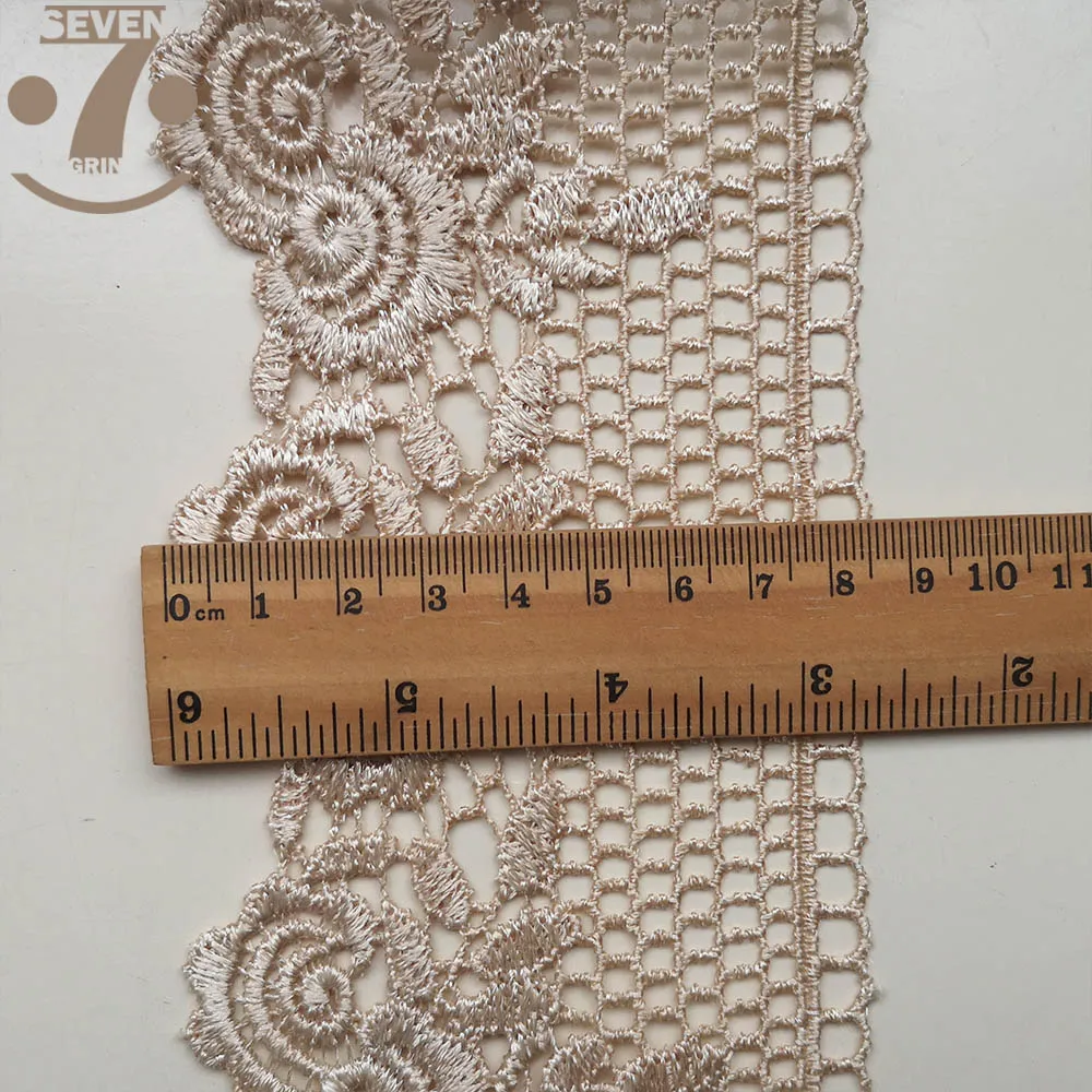 Вышитая кружевная отделка из полиэстера ширина 8-9 см | Дом и сад