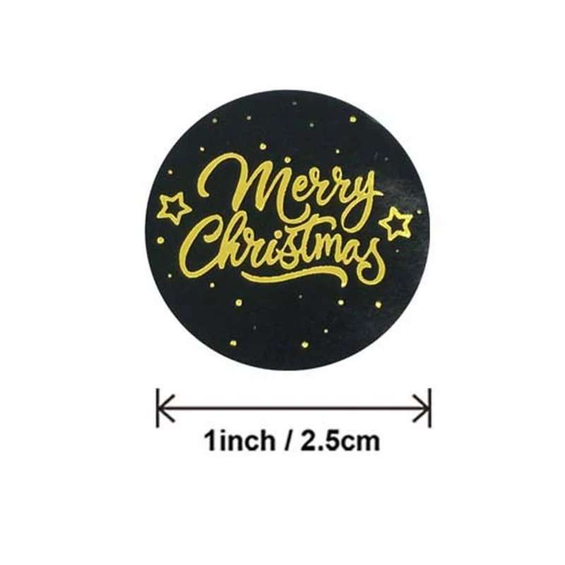 

500pcs Round Transparent Merry Christmas Stickers Envelope Gift Cards Seal Label P0RB