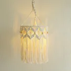Абажур Плетеный вручную, декоративный абажур для гостиной, спальни, ванной, в богемном стиле, с кисточками, макраме
