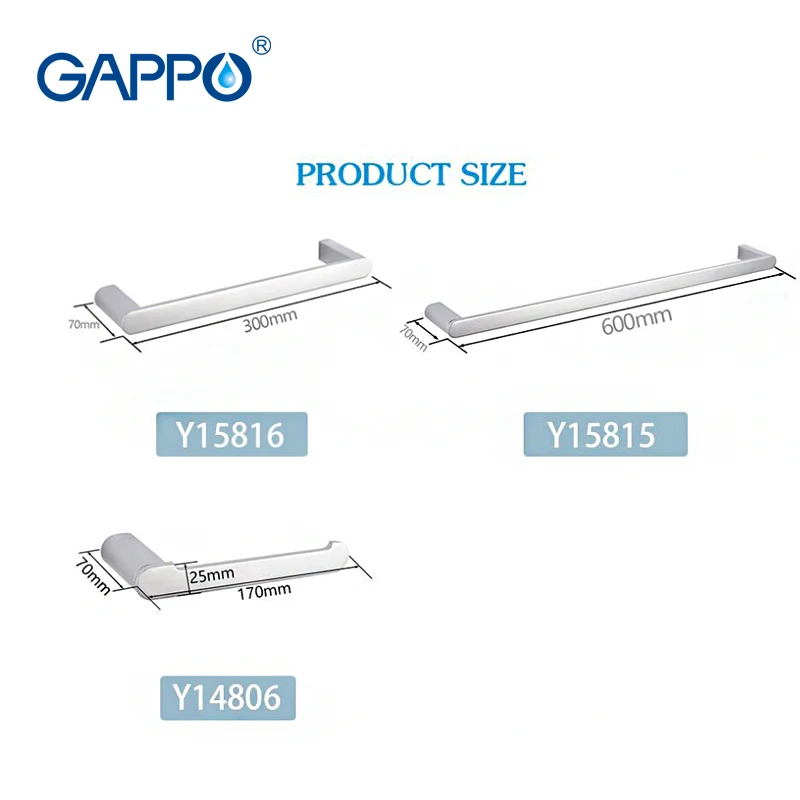 

GAPPO Bath hardware sets barss chrome wall mounted towel rack bathroom towel bar toilet paper holder kit bathroom accessories