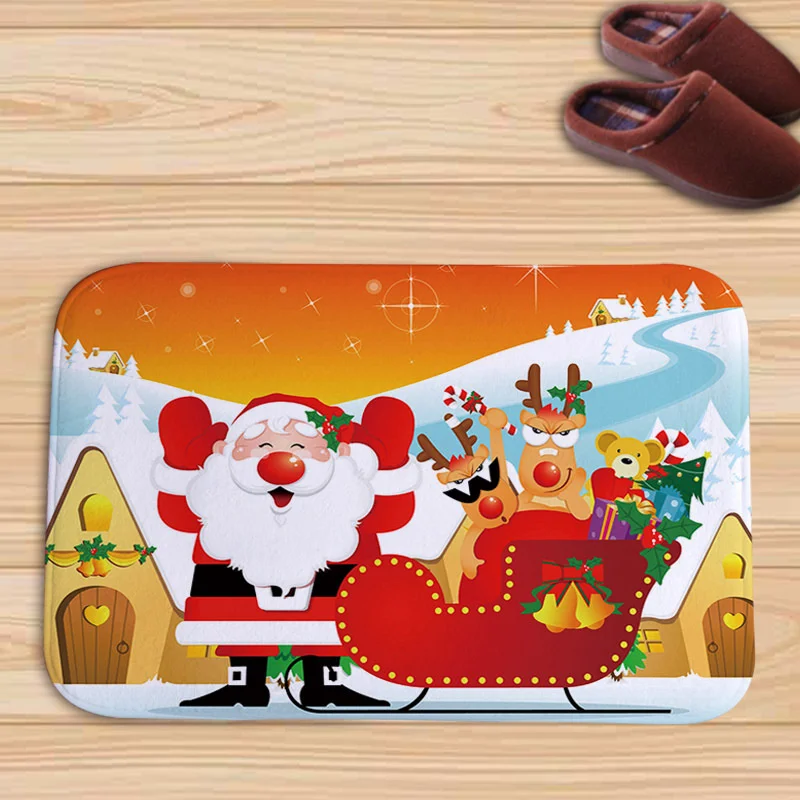 

Рождественская тема, напольный коврик, бутик, спальня, кухня, гостиная, впитывающий нескользящий коврик для входа в ванную