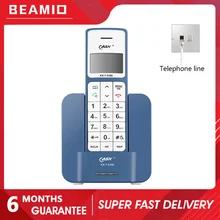 Beamio Multi-language Cordless Telephone With Call ID LCD Landline Phone Fixed Telephones For Desk Home Office Bedroom Black