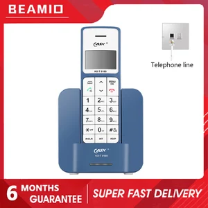 beamio multi language cordless telephone with call id lcd landline phone fixed telephones for desk home office bedroom black free global shipping