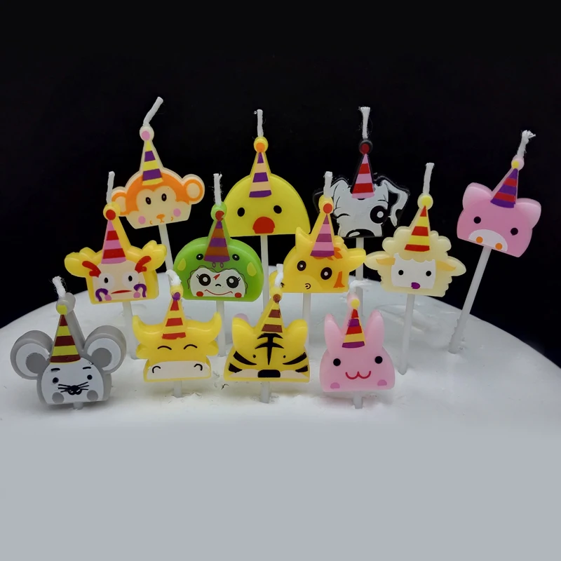 Свечи для торта с милыми животными бездымные свечи дня рождения инструменты