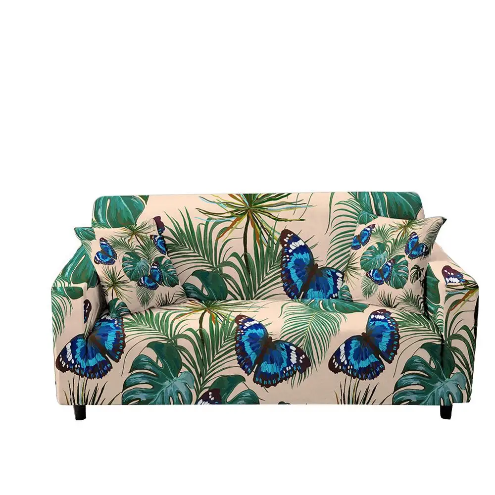 Набор чехлов для углового дивана с рисунком бабочек, натягивающийся эластичный чехол для одноместного/двухместного/трехместного/четырехместного дивана, выполненный на 3D-принтере.