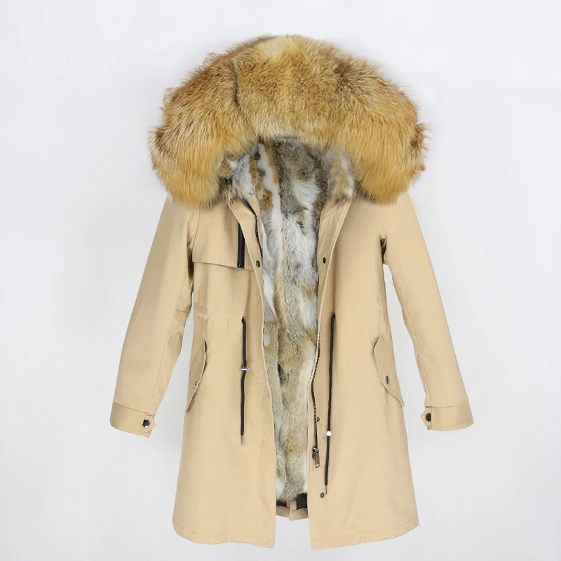 Женская парка с капюшоном OFTBUY теплая лисьим мехом внутри уличная одежда 2020|Шубы и