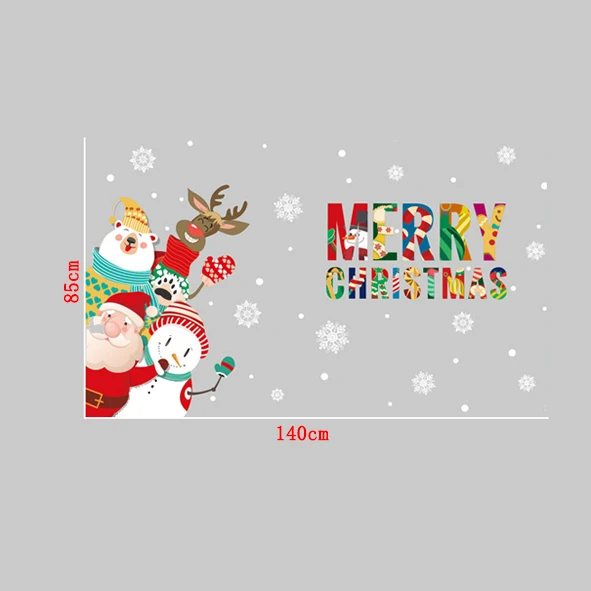 

Merry Christmas Cartoon Wall Sticker Christmas Snowman Window Sticker Holiday Window Decals Christmas Wall Decal Holiday