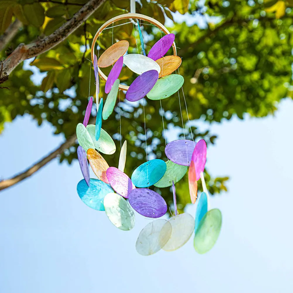

Shell Wind Chimes Colorful Outdoor Memorial Hanging Decoration For Window Balcony Handmade Car Hanging Room Decor Crafts