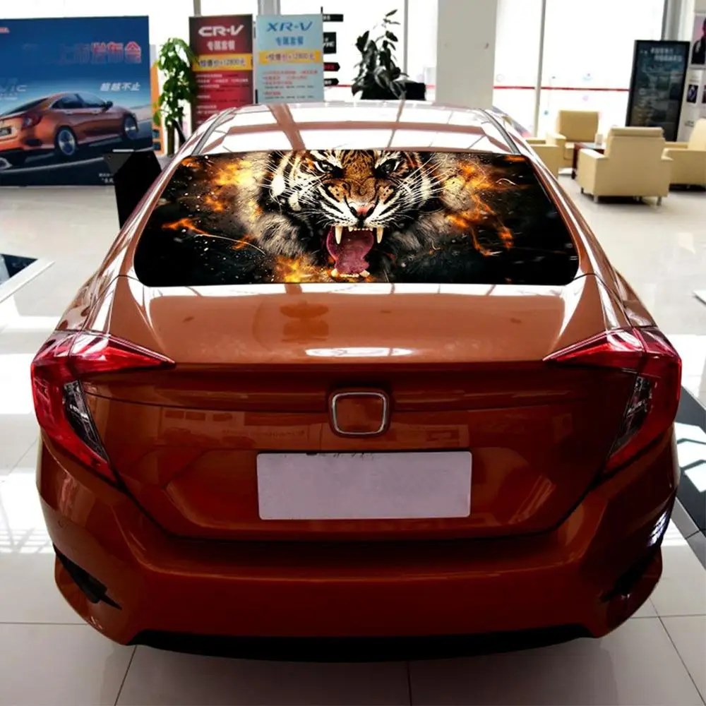 1 шт. автомобильная наклейка с головой тигра и пламени боковая дверь для