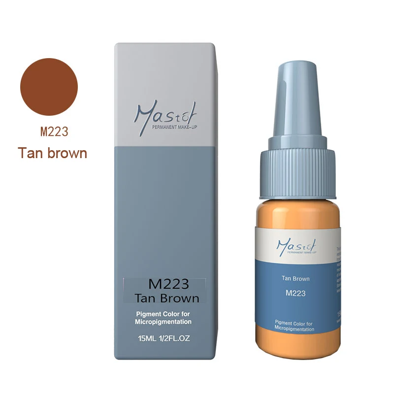 Micropigment мануального татуажа бровей, микро лезвия, для тату бровей, чернил, чистое органическое жидкий пигмент 1/2 унции)(15 мл) для бровей чернил для татуажа - Цвет: M223 Tan brown