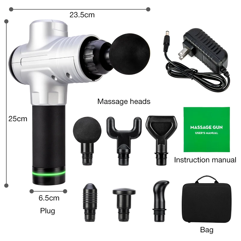 Пистолет для глубокого массажа мышц с ЖК экраном Регулируемый стимулятор EMS