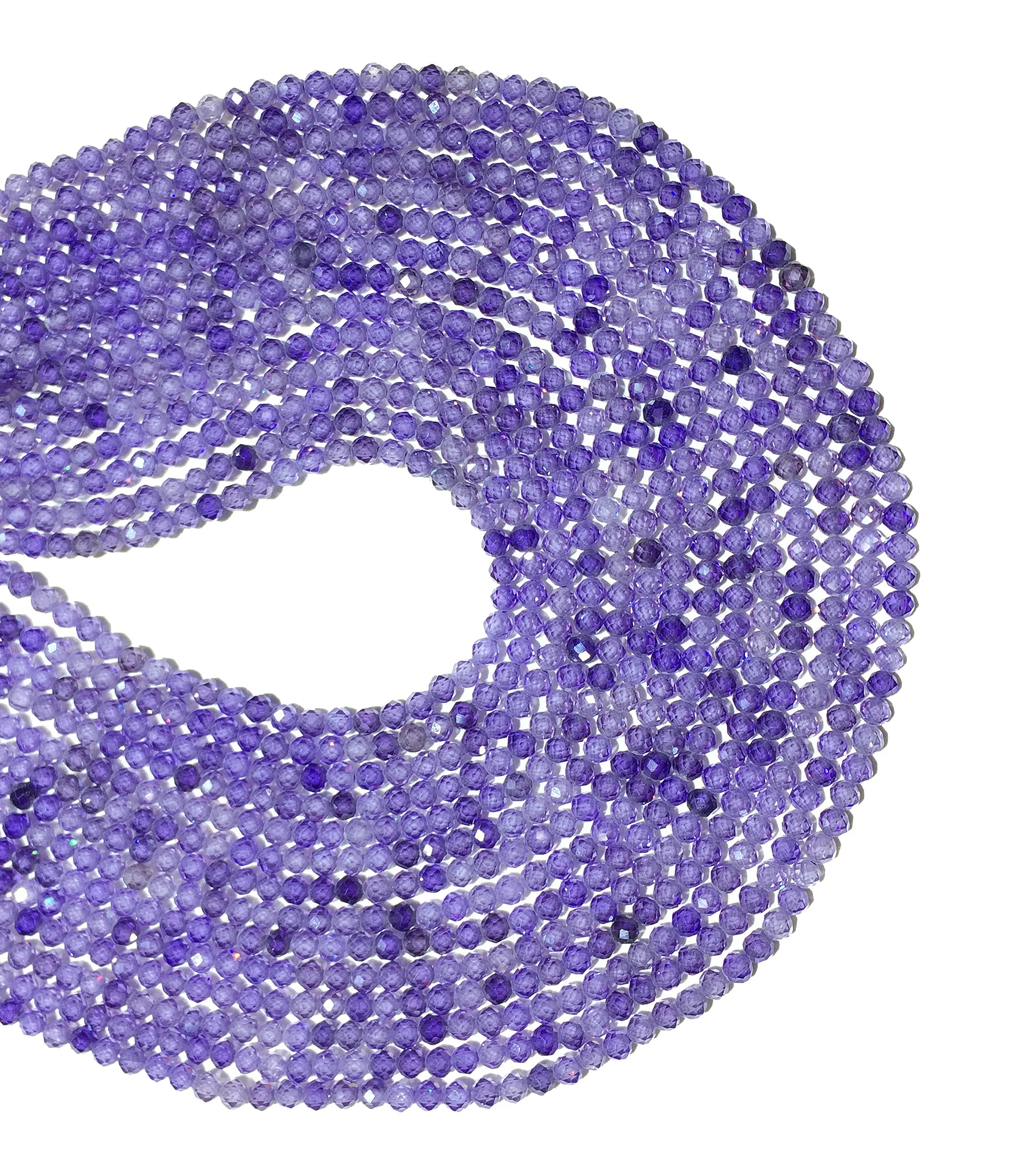 

2mm Natural Stone Small Faceted Round Beads for Jewelry Making DIY Bracelet Necklace Accessories Design Purple Cubic Zirconia