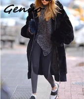 oversized winter warm hooded large size long solid color faux fur coat 2020 new casual long sleeve women fur jacket outwear