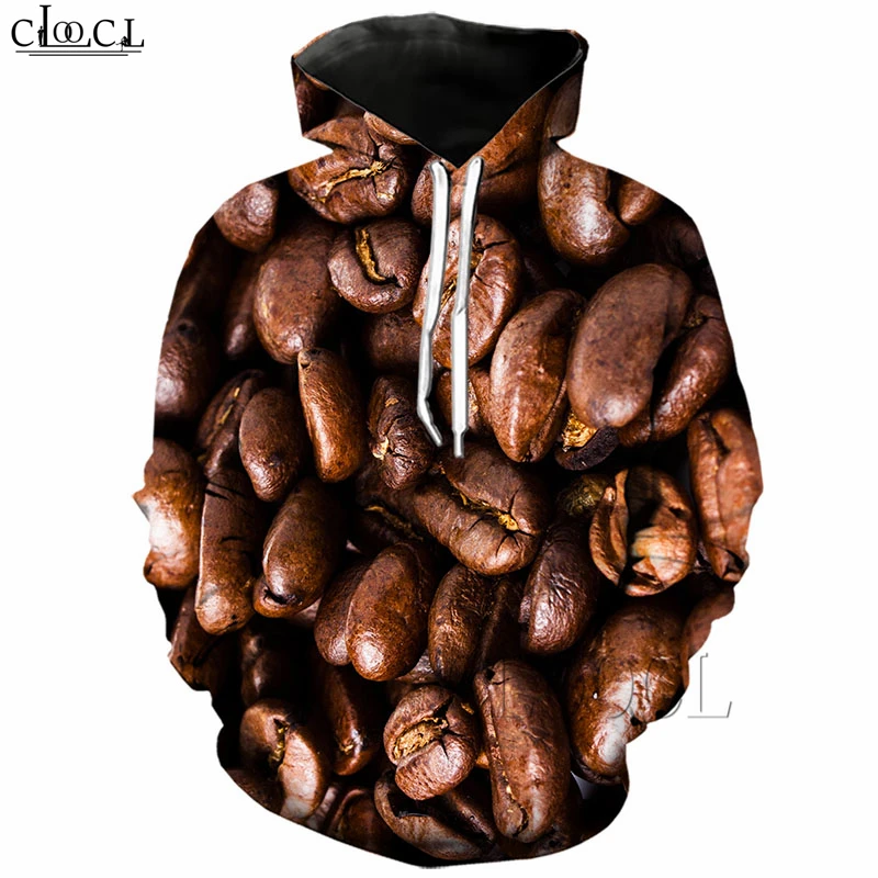 Кофейные зерна Толстовка для мужчин и женщин с 3D принтом кофе осенний спортивный