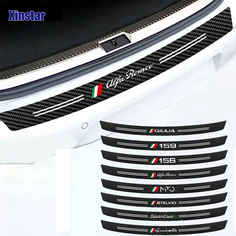 

Carbon Fiber Car Rear Bumper Protection Sticker For Alfa Romeo Giulia Giulietta 159 156 MITO Stelvio 147 Sportiva
