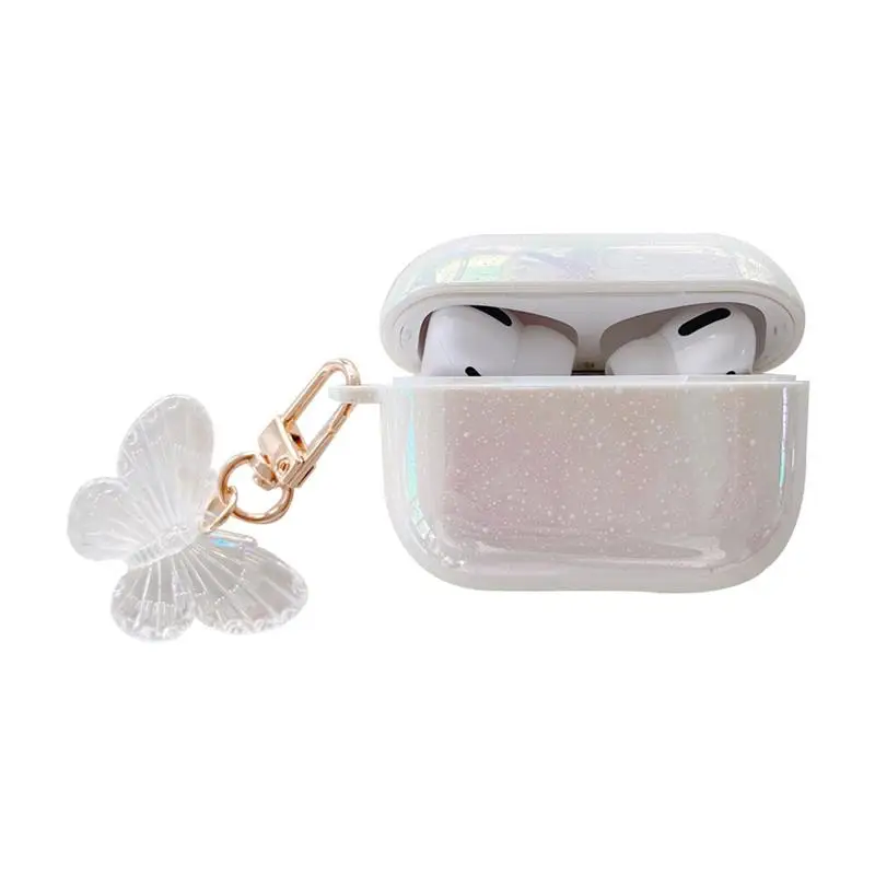 

For Airpods PRO Cute Butterfly Case Girls Shockproof Hard PC Cover,360Â° FULL PROTECTIVE,Unique & Elegant Pattern,Easy to Carry
