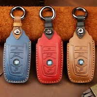 leather key case remote cover for bmw x5 x1 x3 x4 x6 i3 serie 1 2 3 5 6 7 f10 e90 e39 f30 keyring chain holder car accessories