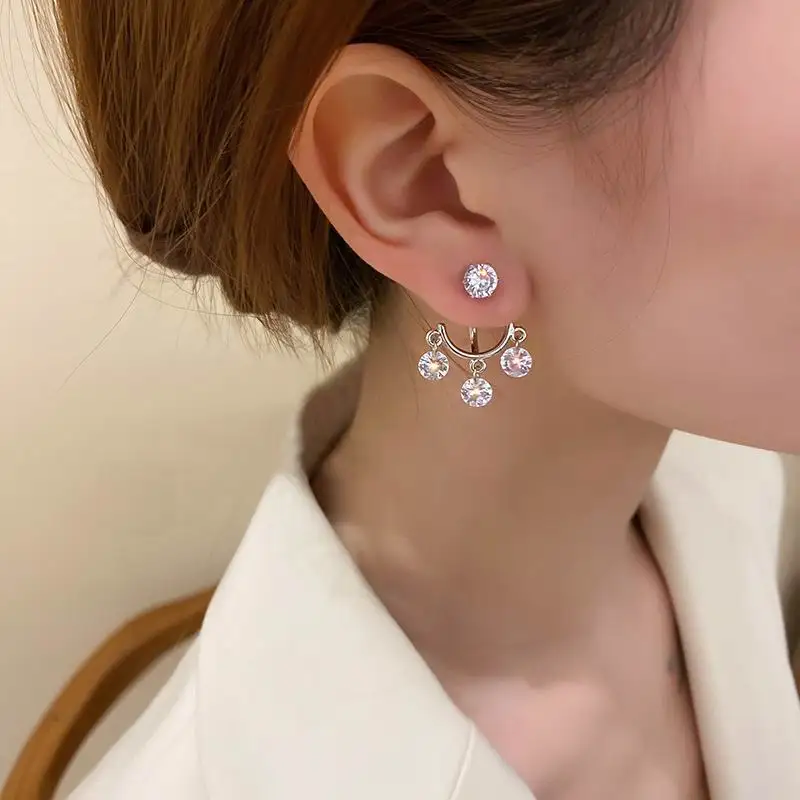 

Simple Zircon Stud Earrings Delicate Etrendy New Jewelry Korean Style Elegant Earings For Women Bijoux