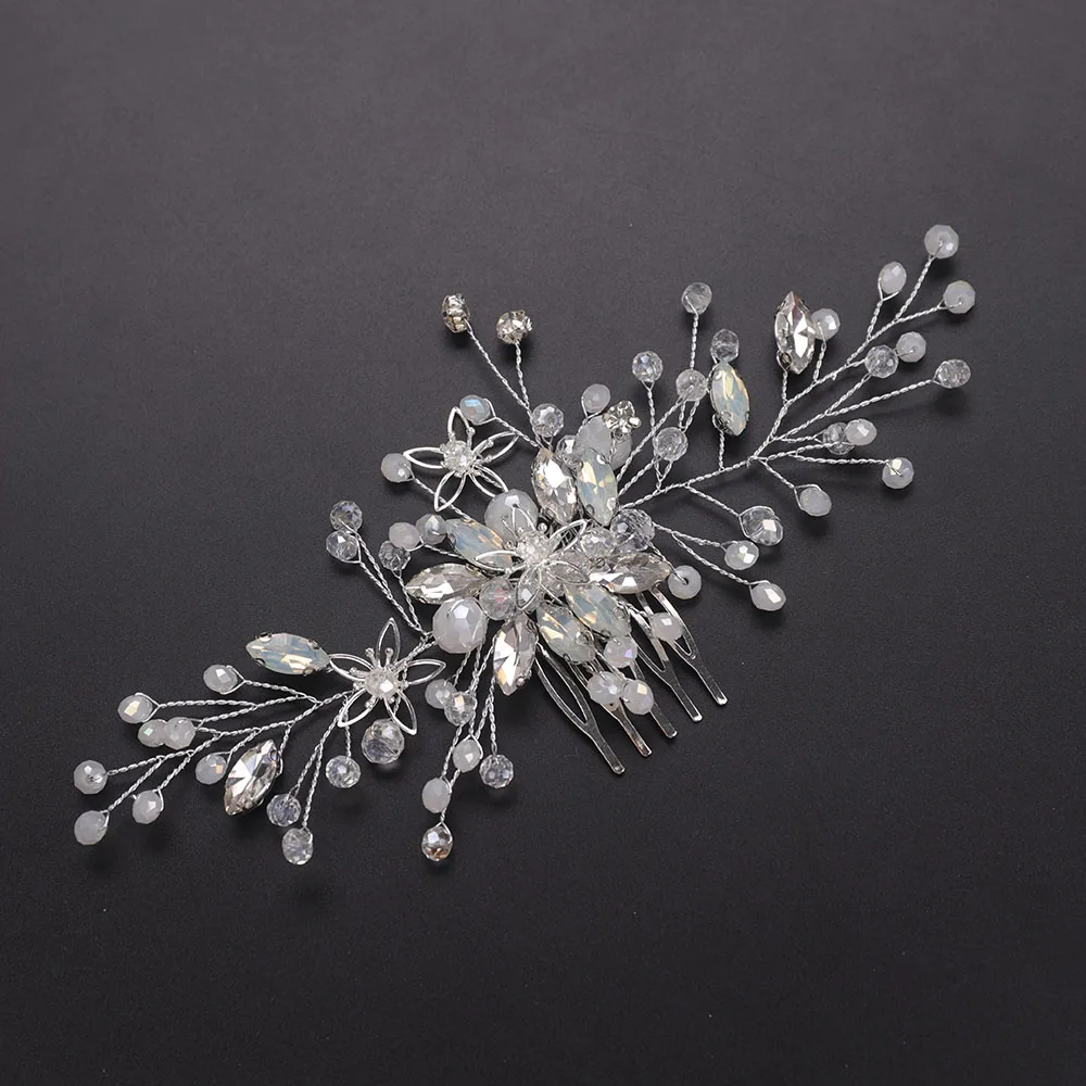 Женские свадебные аксессуары серебристые головные уборы блестящие стразы со