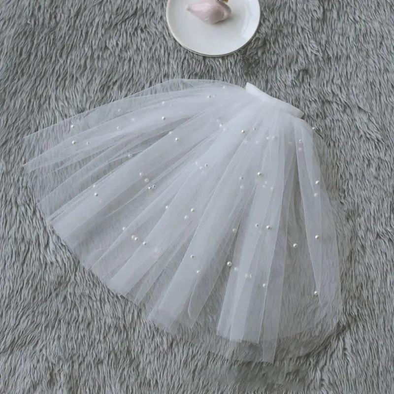 

2021 New Tulle Wedding Dress Veils White Bowknot Multi Layer Bridal Fluffy Hair Veil Comb Fake Pearls Bride Fairy Marriage